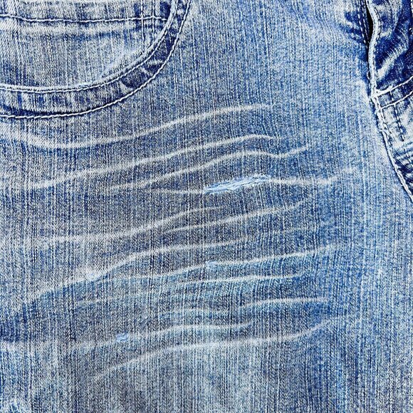 Rewind Bermuda Denim Shorts | Medium Blue Wash | Distressed | Size 5 | Y2K - Picture 8 of 15